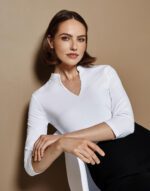 Camiseta cuello mandarín mujer Regular Fit - Image 3