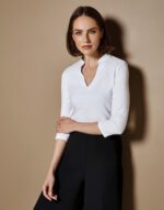 Camiseta Regular cuello mandarín y manga 3/4 - Imagen 2