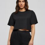 Camiseta corta oversize para mujer