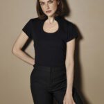 Camiseta escotada cuello mandarín Regular Fit