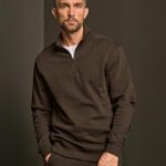 Sudadera acanalada media cremallera Interlock