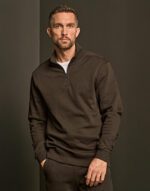 Sudadera acanalada media cremallera Interlock