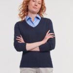 Jersey de punto cuello V mujer