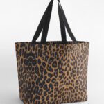 Bolsa de tela carryall estampado leopardo