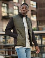 Chaqueta dos materiales Stretch