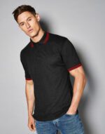 Polo piqué cuello rayado Classic Fit