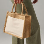 Bolsa pequeña de yute y algodón