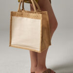Bolsa mediana de yute y algodón