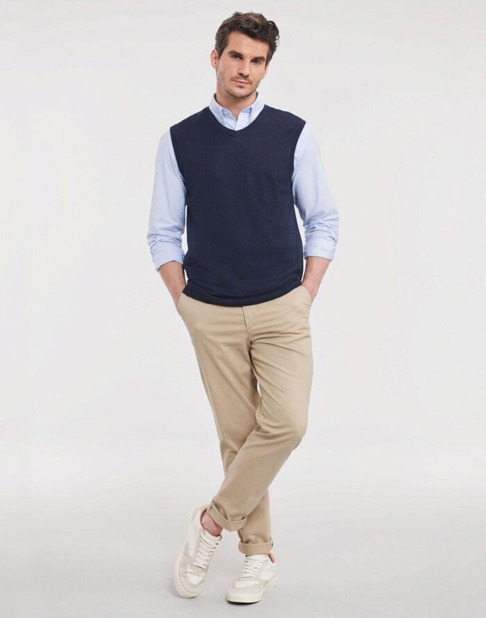 Chaleco de punto cuello V hombre - Image 4