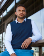 Chaleco de punto cuello V hombre