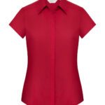 Camisa popelin manga corta mujer