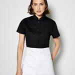 Camisa cuello mandarín mujer entallada