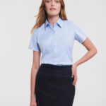 Camisa en espiguilla manga corta mujer