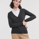 Chaqueta de punto cuello V mujer