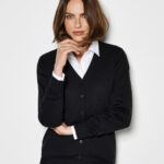 Chaqueta de punto cuello V mujer Classic Fit