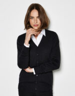 Chaqueta de punto cuello V mujer Classic Fit