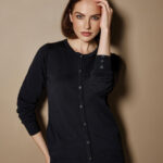 Chaqueta de punto cuello redondo mujer Classic Fit