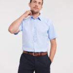 Camisa en espiguilla manga corta hombre