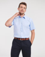 Camisa en espiguilla manga corta hombre