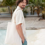 Bolsa tote a rayas de algodón orgánico