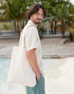 Bolsa tote a rayas de algodón orgánico