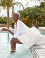 Bolsa de rayas de algodón orgánico