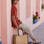 Bolsa Shopper Classic de yute natural almidonado