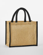 Bolsa tote Midi de yute almidonado natural - Image 8
