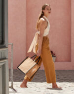 Bolsa tote Midi de yute almidonado natural - Image 2