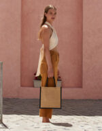 Bolsa tote Midi de yute almidonado natural - Image 9