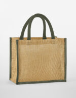 Bolsa tote Midi de yute almidonado natural - Image 4