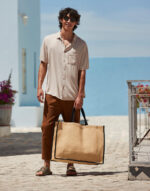 Bolsa shopper de yute natural almidonado Market