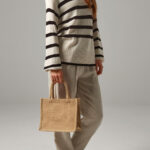 Mini Bolsa de regalo de yute natural almidonado