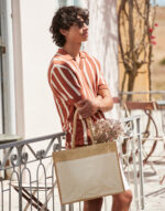 Bolsa yute almidonado bolsillo de algodón natural