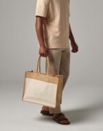 Bolsa yute almidonado bolsillo de algodón natural - Imagen 4