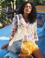 Tote de Algodón Orgánico Wave Print Maxi