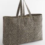 Bolsa de tela oversize estampado leopardo