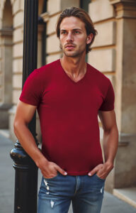 Camiseta elástica manga corta cuello de pico VALENTO COBRA