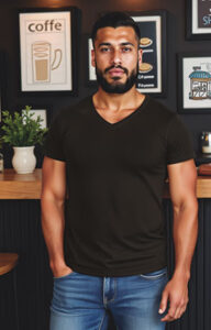 Camiseta de manga corta y cuello de pico VALENTO FRESH