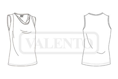 Camiseta de mujer con escote drapeado VALENTO PIN UP - Image 2