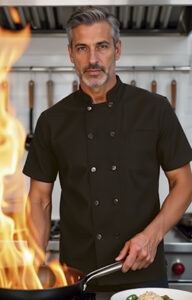 Chaqueta chef manga corta VALENTO CAYENNE