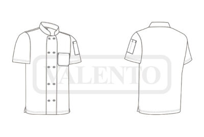 Chaqueta chef manga corta VALENTO CAYENNE - Image 2