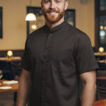 Camisa de manga corta cuello Mao VALENTO CLAPTON