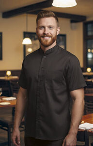 Camisa de manga corta cuello Mao VALENTO CLAPTON