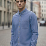 Camisa vaquera manga larga y bolsillo VALENTO LION