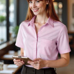 Camisa de mujer manga corta y bolsillo VALENTO STAR