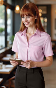 Camisa de mujer manga corta y bolsillo VALENTO STAR