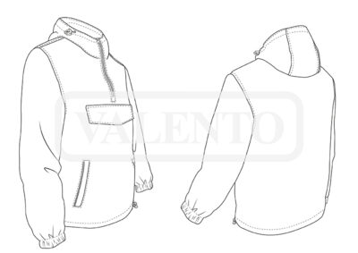 Chubasquero con capucha media cremallera VALENTO DUNDEE - Imagen 2