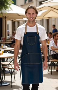 Delantal vaquero con peto multibolsillos VALENTO CORIANDER