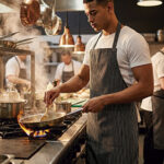 Delantal cocina con raya diplomática VALENTO TARTARE